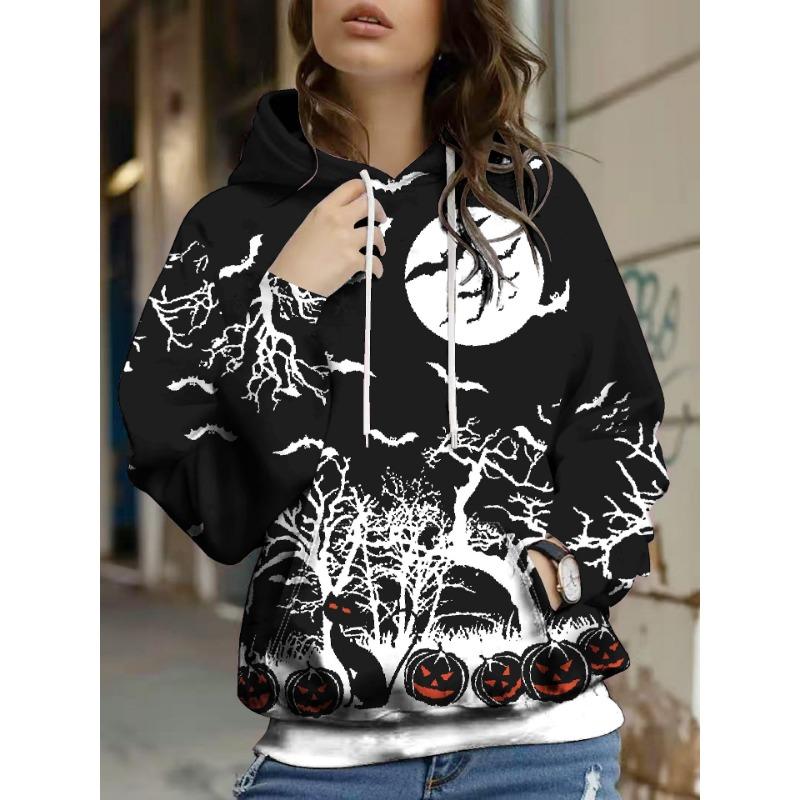 New, Autumn and Winter Halloween Christmas Eve Horror Digital Printing Hooded Sweater Sweater
