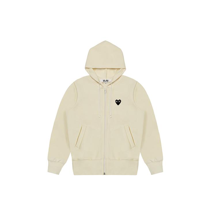 Como Des Garcons Play Sudadera con capucha con cremallera Corazón Negro Grande AZ-T254-051-3