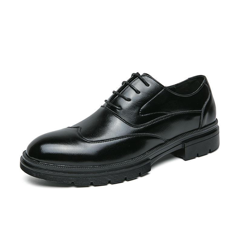

New men s leather shoes riding boots British business formal wear with thick soles added extra-large size 46 casual shoes 46