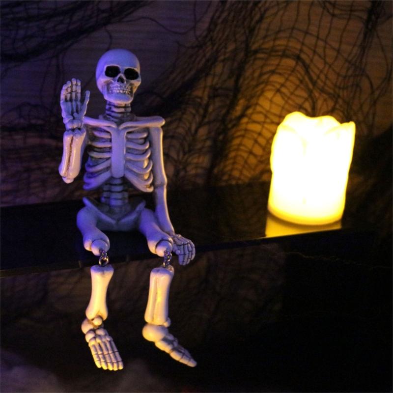 Realistic Waving Skeleton Miniature Figurine Handcrafted Resin Art Ornament Perfect For Halloween Holiday Decors Gift