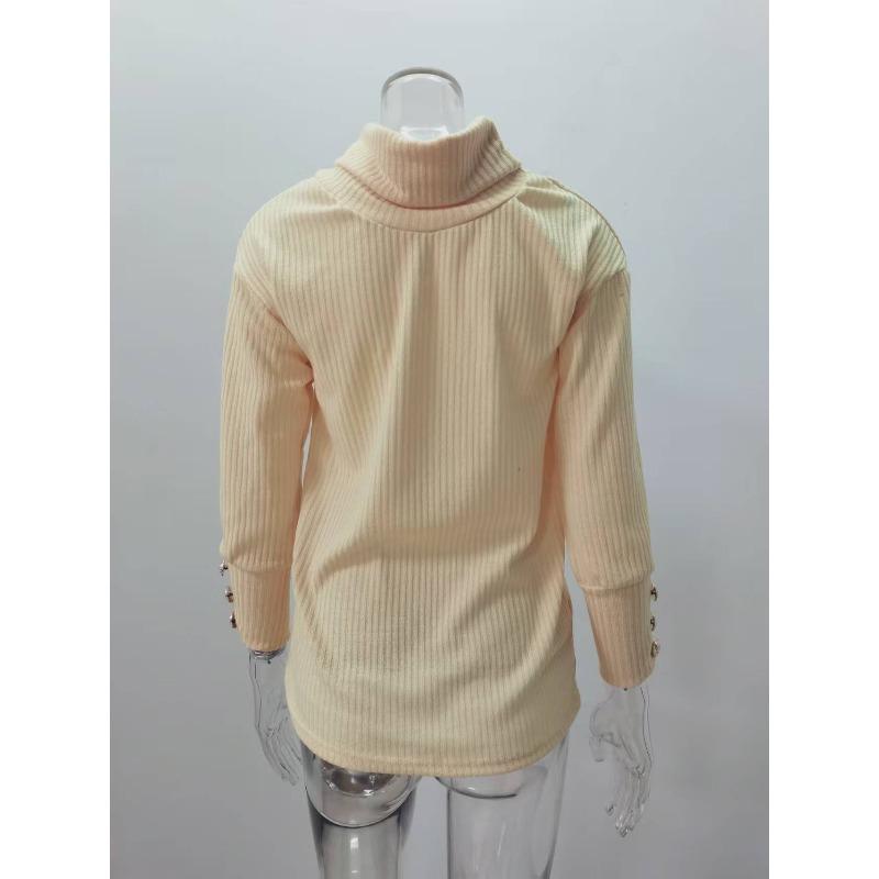 Fall and Winter Women's Caput Mortuum High Neck Knit Sweater