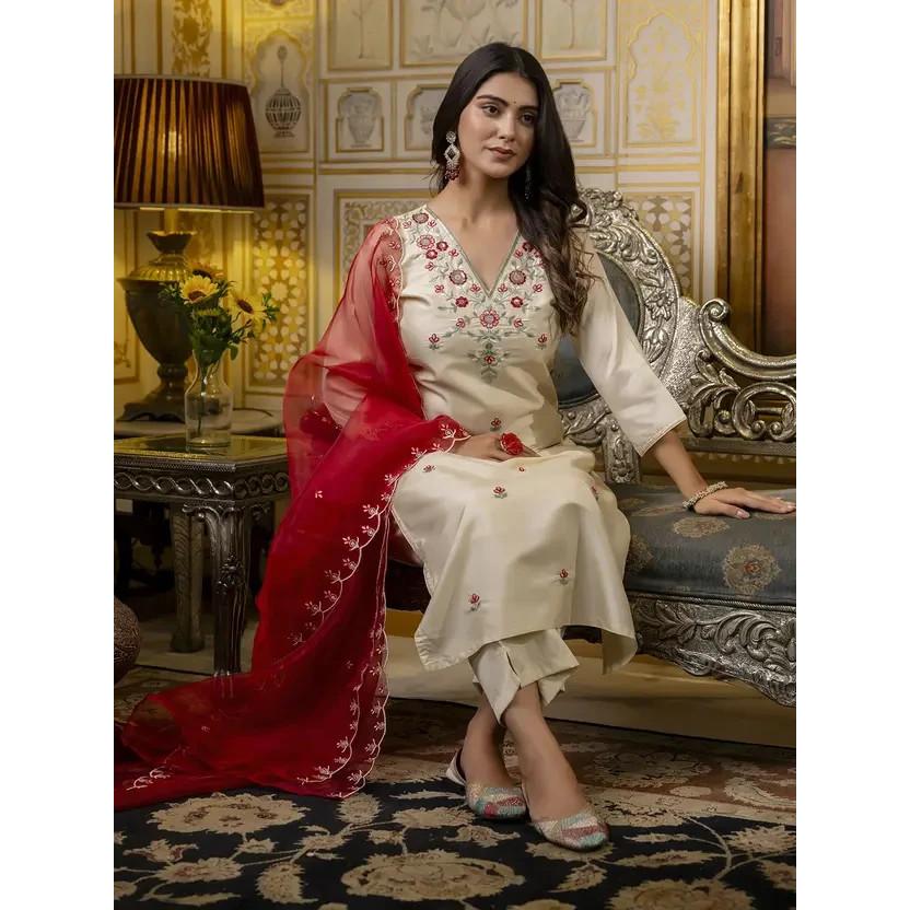 Indian Pakistani Designer Top Kurta Set Bollywood Ethnic Kurti Pant Dupatta Set