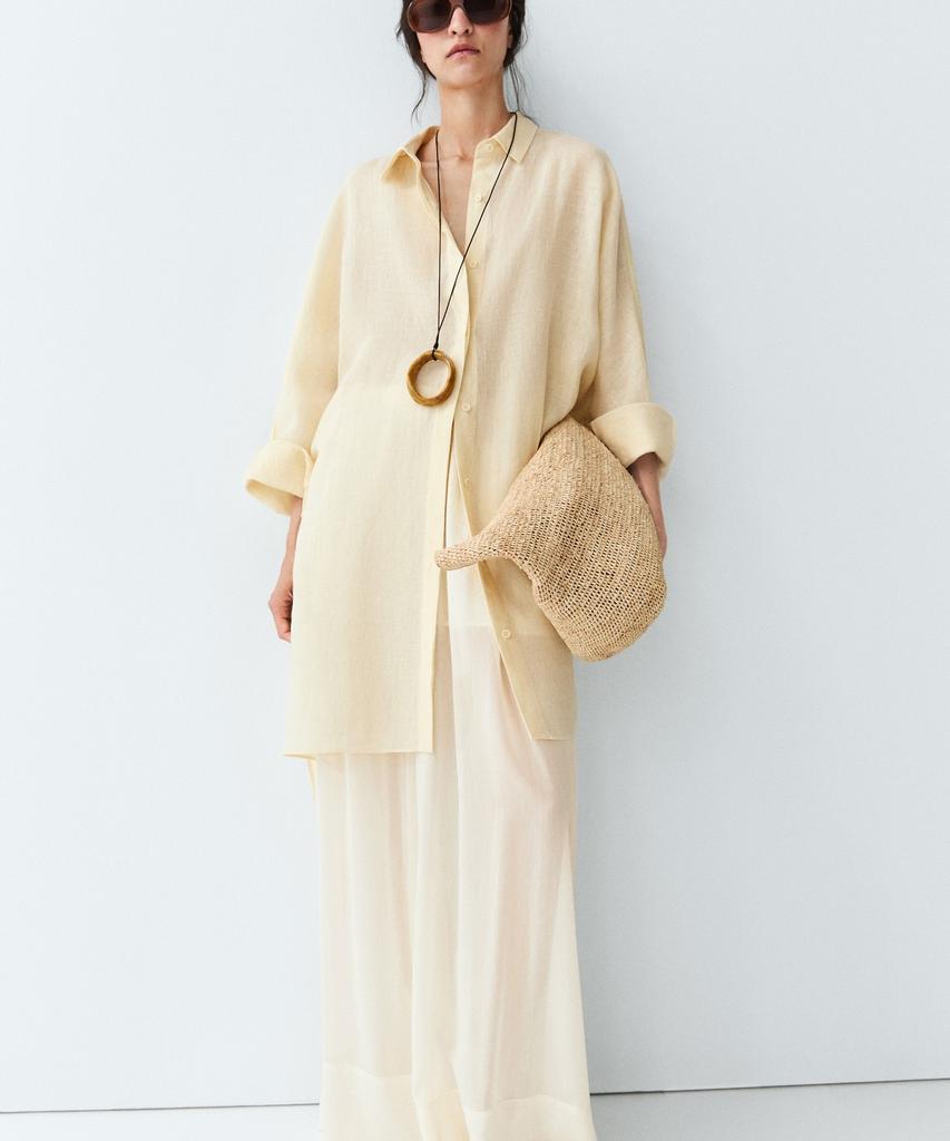 Masimodutti 100% Linen Short Shirt Dress