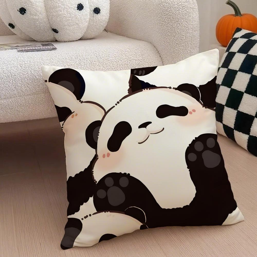 Lovely Cute Chinese Animal Art Panda Cushion Cover Throw Pillow Cover Hidden Button Durable Polyester Chair Cushion