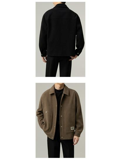 Herren Casual Revers Leichte Jacke – Verdickter Amerikanischer Stil für Frühling und Herbst