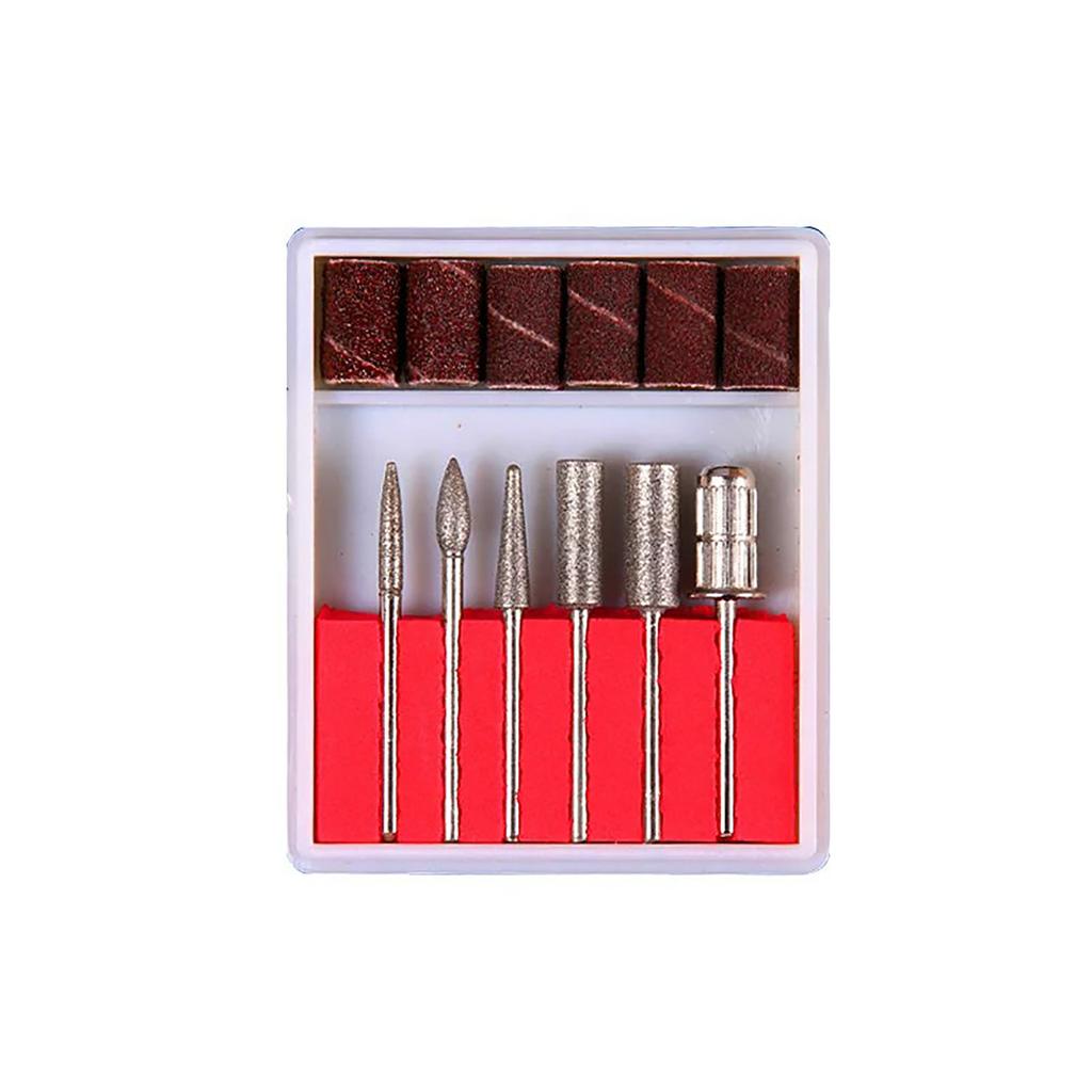 Nail Drill Bit Set 6-piece Milling Cutter Polishing and Removing Accessories As Dead Skin Tools Nail Art Pedicure Manicure Tools