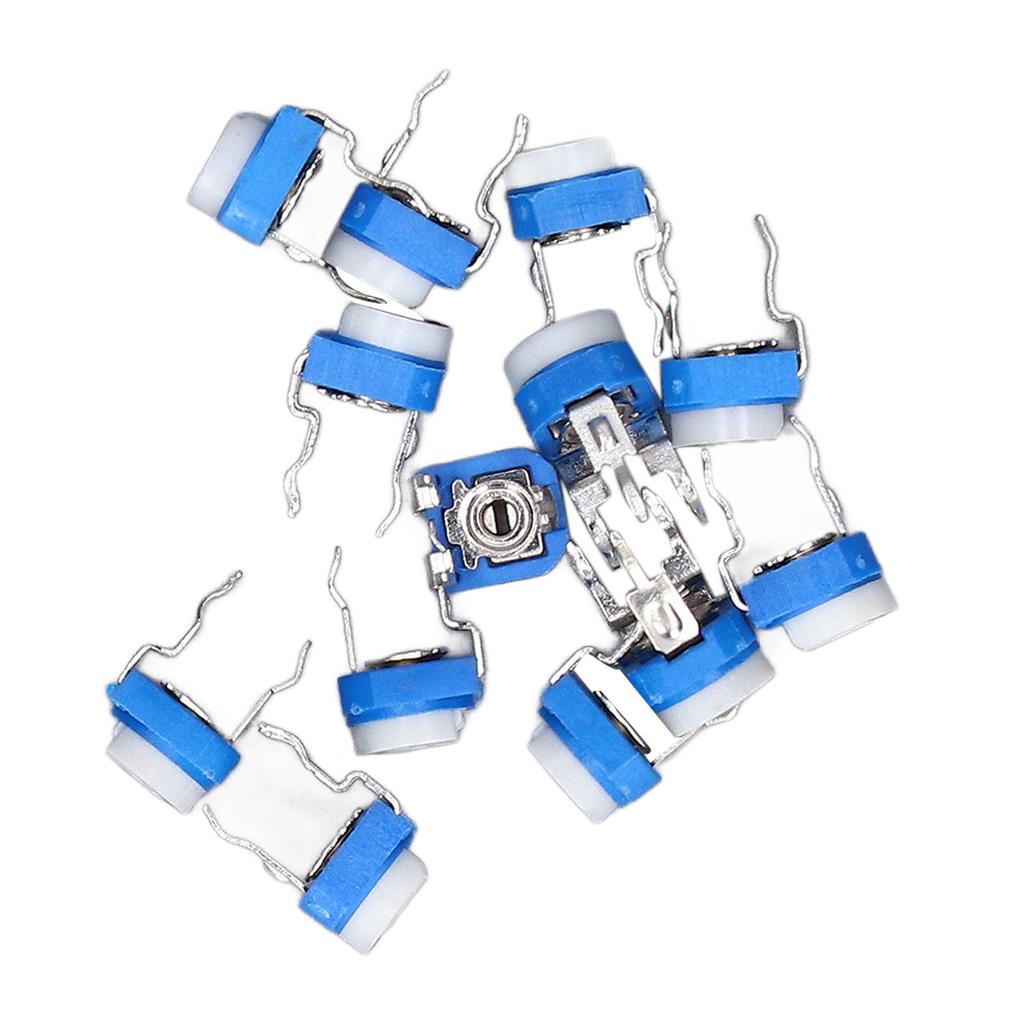 65pcs Potentiometers 100 Ohm  to 1M Ohm  Horizontal White Blue Variable Resistors for Household Appliances