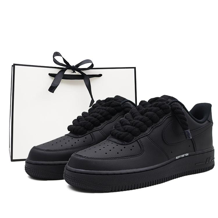 Nike Air Force 1 Abrasion Resistant Low top Skateboard Shoes Unisex Black CW2288-001(Team91- )