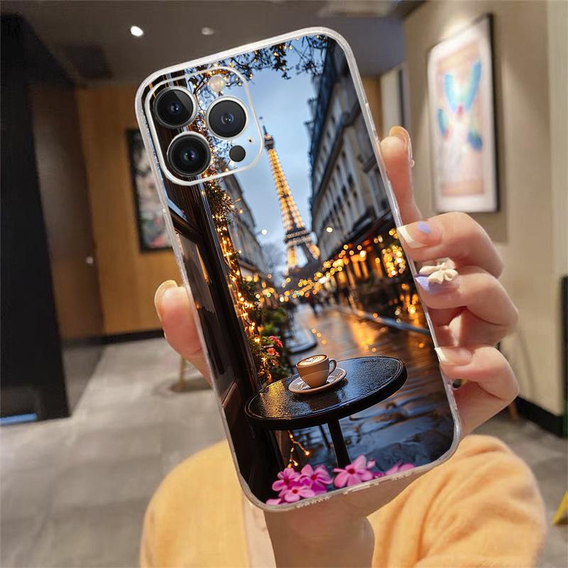 Phone Case Carcasa Funda For iPhone 17 Pro Max Air 16 15 14 13 Pro Max 15 16 Pro 15Plus Coffee Cafe night Aesthetic Case