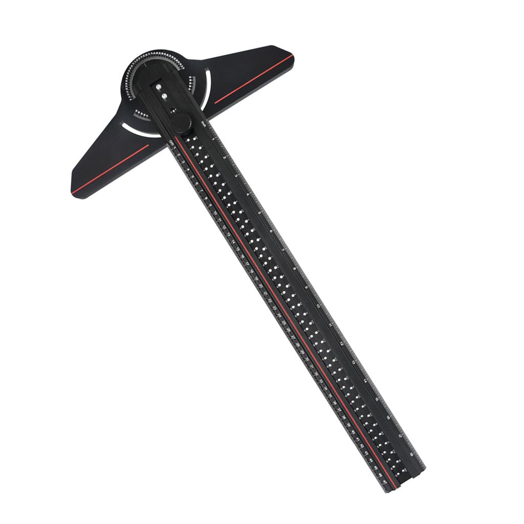 Winkelmesser Aluminium Winkelmesser T-Lineal Holzbearbeitung Anreißer Markierungslineal Multifunktionaler Winkelmesser für den Bau