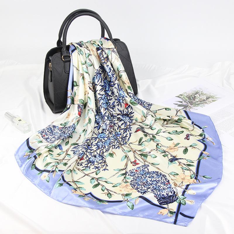 

Высококачественные роскошные шелковые шарфы, повязка на голову, шарфы, шейный шарф для женщин, шелковый шарф с цепочкой, женская декоративная шаль 90*90cm（Muslim hijab）