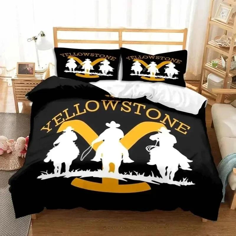 This Is My Yellow-Stone Watching Retro Fashion Bedding Set Duvet Cover Pillowcase Single Double King Size Adult Bedroom Gift
