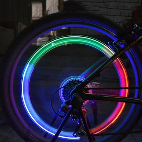 2 ks LED lampa Blikajúce svetlo na ventilček kolesa pre auto, bicykel, motocykel