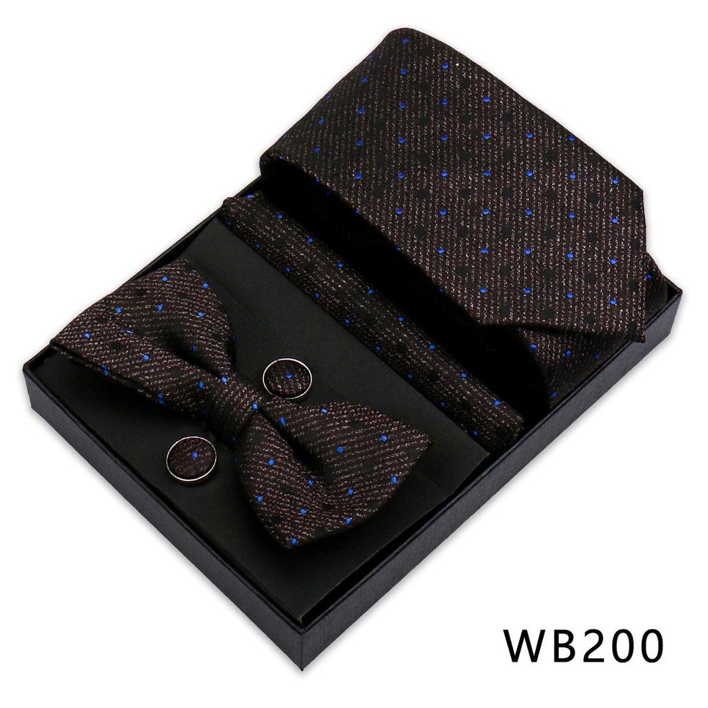 Men's Silk Bow Tie & Pocket Square Gift Set - Business & Wedding