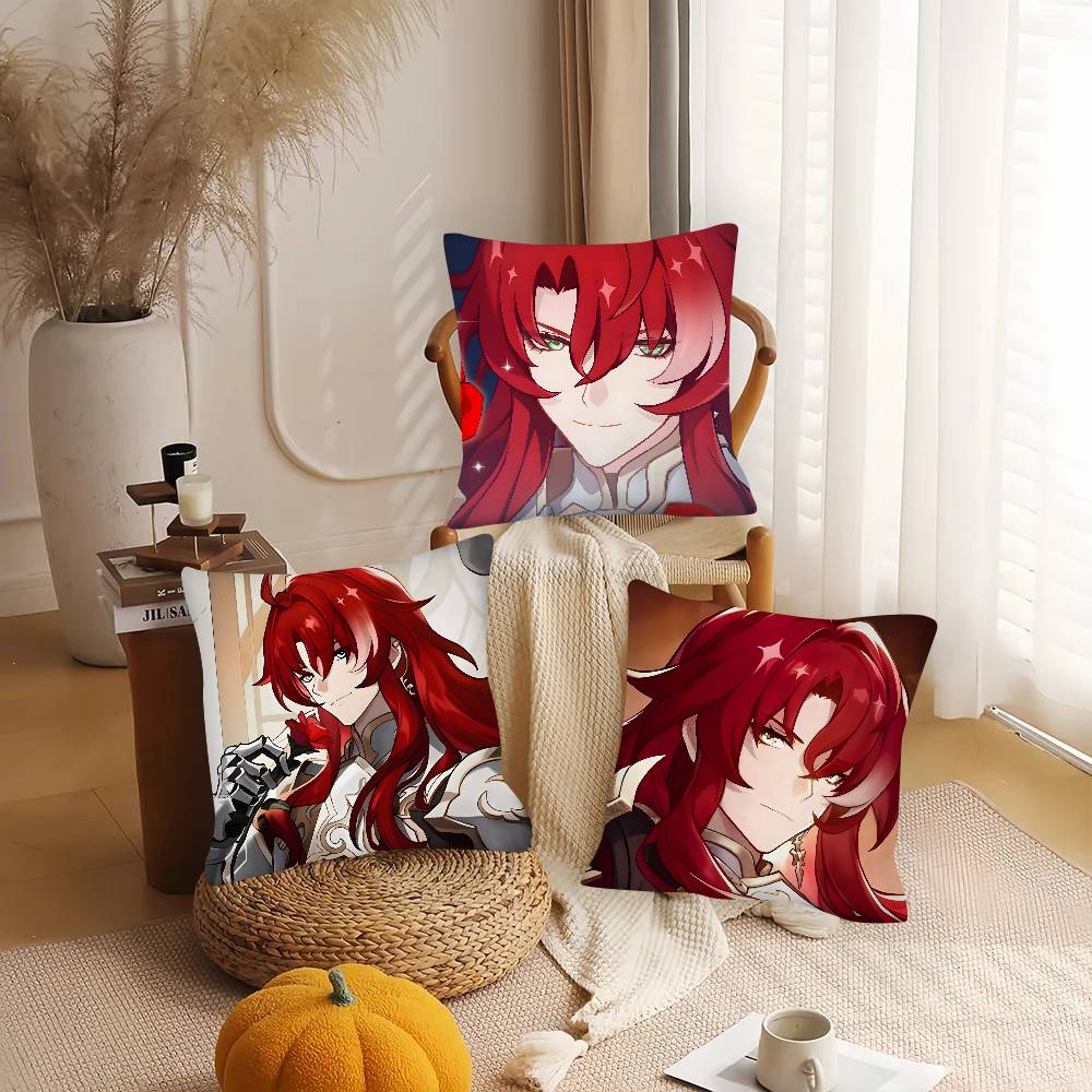 1pc Game Anime Honkai Star Rail Argenti Pillow Case Fashion Square Pillowcase Bedroom Sofa Room Ins Decoration Leisure
