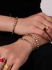 European & American Fashion Star Zirconium Necklace & Bracelet Set - Color-block Stainless Steel Jewelry