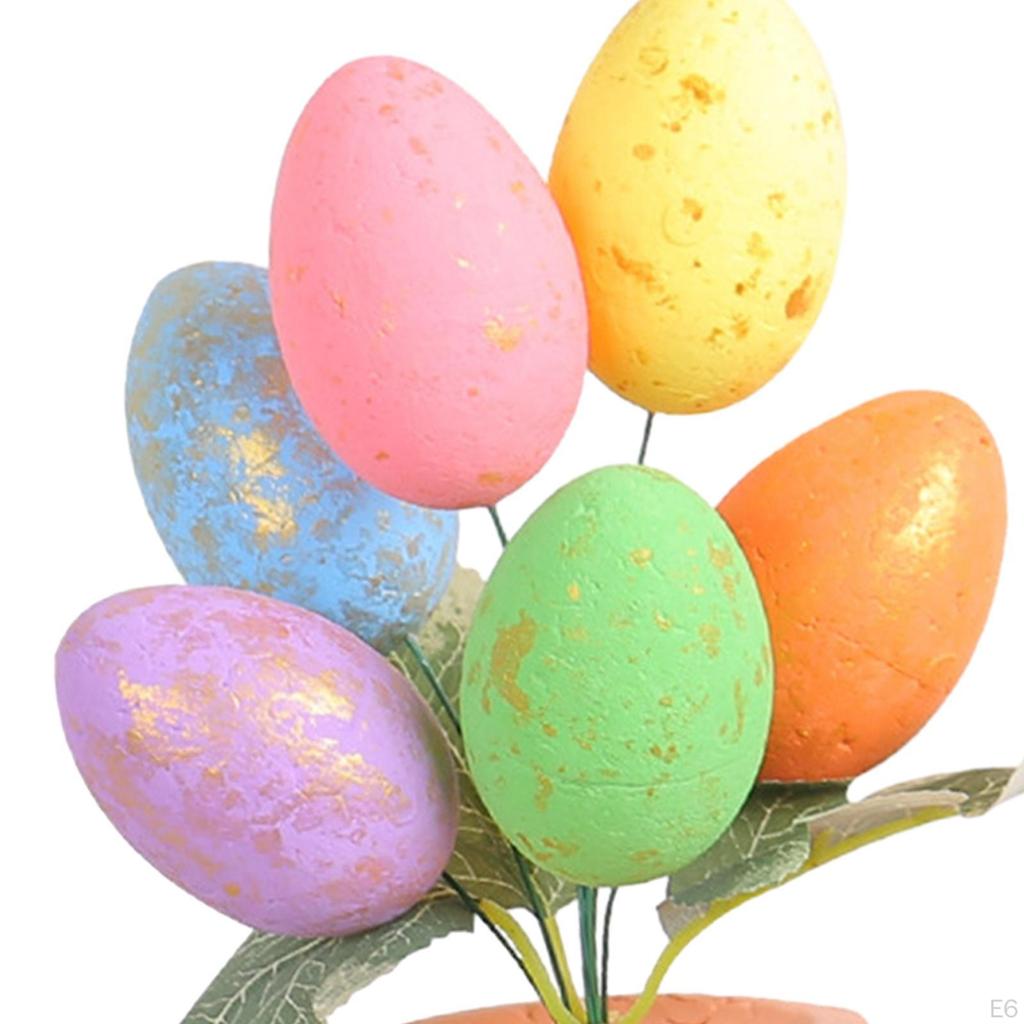 Easter Decoration Egg ,Foam Vase Desktop Ornament ,Artificial Flower Bouquet for Table