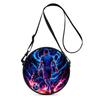 Fußball-Print Damen Runde Crossbody-Tasche Vintage Kreis Umhängetasche Verstellbarer Riemen Reise Umhängetasche Geschenk