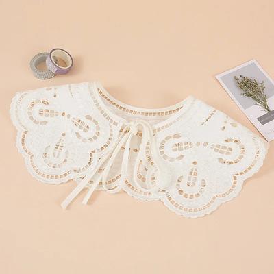 Stile Coreano Scialle Avvolgente con Colletto Finto per Donna Ricamato Floreale Accessori Colletto Finto Camicia Bambola Colletti Falsi Staccabili