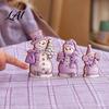 Wooden Snowman Ornaments 3PCS Christmas Ornaments Decorative Cute Festive Figures Creative Seasonal High-definition Printing Crafts for Holiday