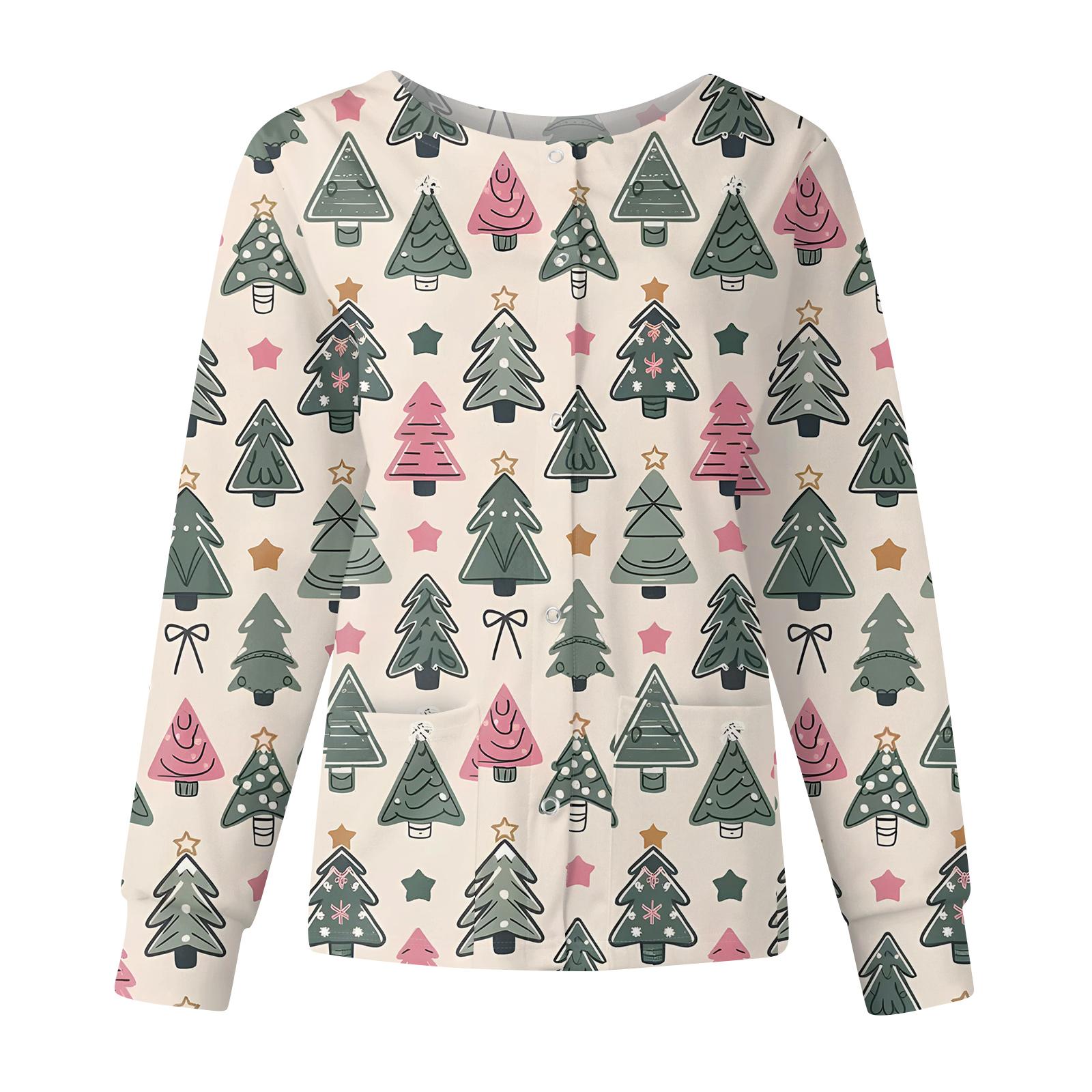 

Женская повседневная модная куртка с длинным рукавом, воротником-стойкой, на одной пуговице, с рождественским принтом, рабочая куртка, топы XXXXL