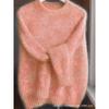 Weicher Ästhetischer Vintage Strickpullover Damen Frühling Herbst Locker Gemütlich Lässiger Leichter Dünner Pullover