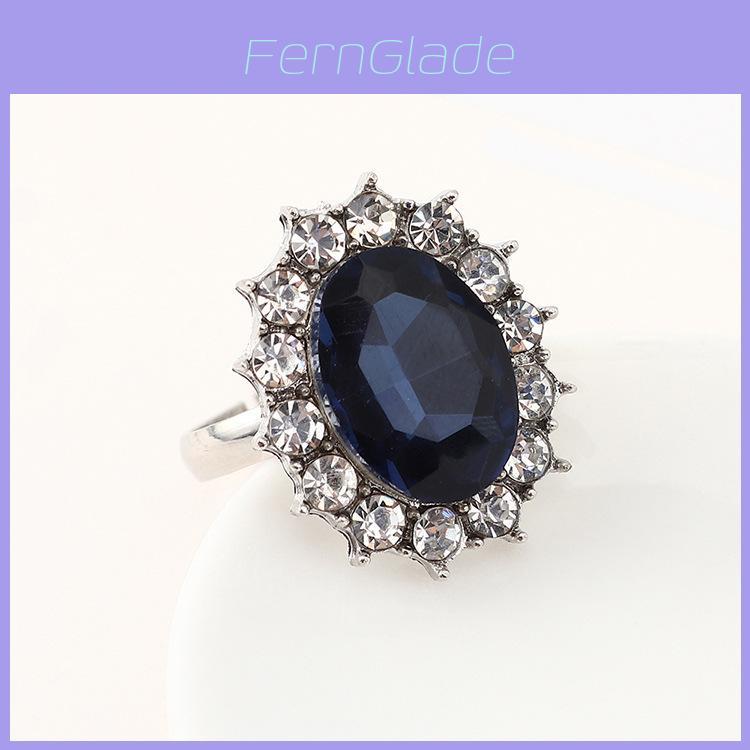 Fashion Sapphire Jewelry Set With Blue Rhinestone Decor For Women Spring