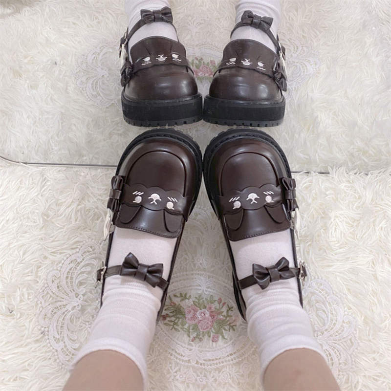Japonské studentky roztomilé originální Lolita boty dámské ploché lo boty Mary Jane námořnický oblek jk uniforma malé kožené boty