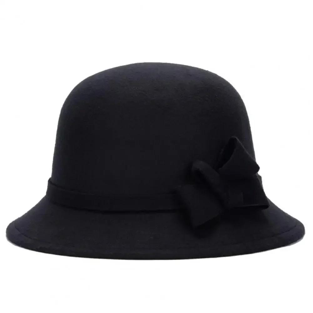 Autumn Winter New Woolen Top Hat, Women's British Hepburn Style Fisherman Hat, Elegant And Fashionable Versatile Church Wedding