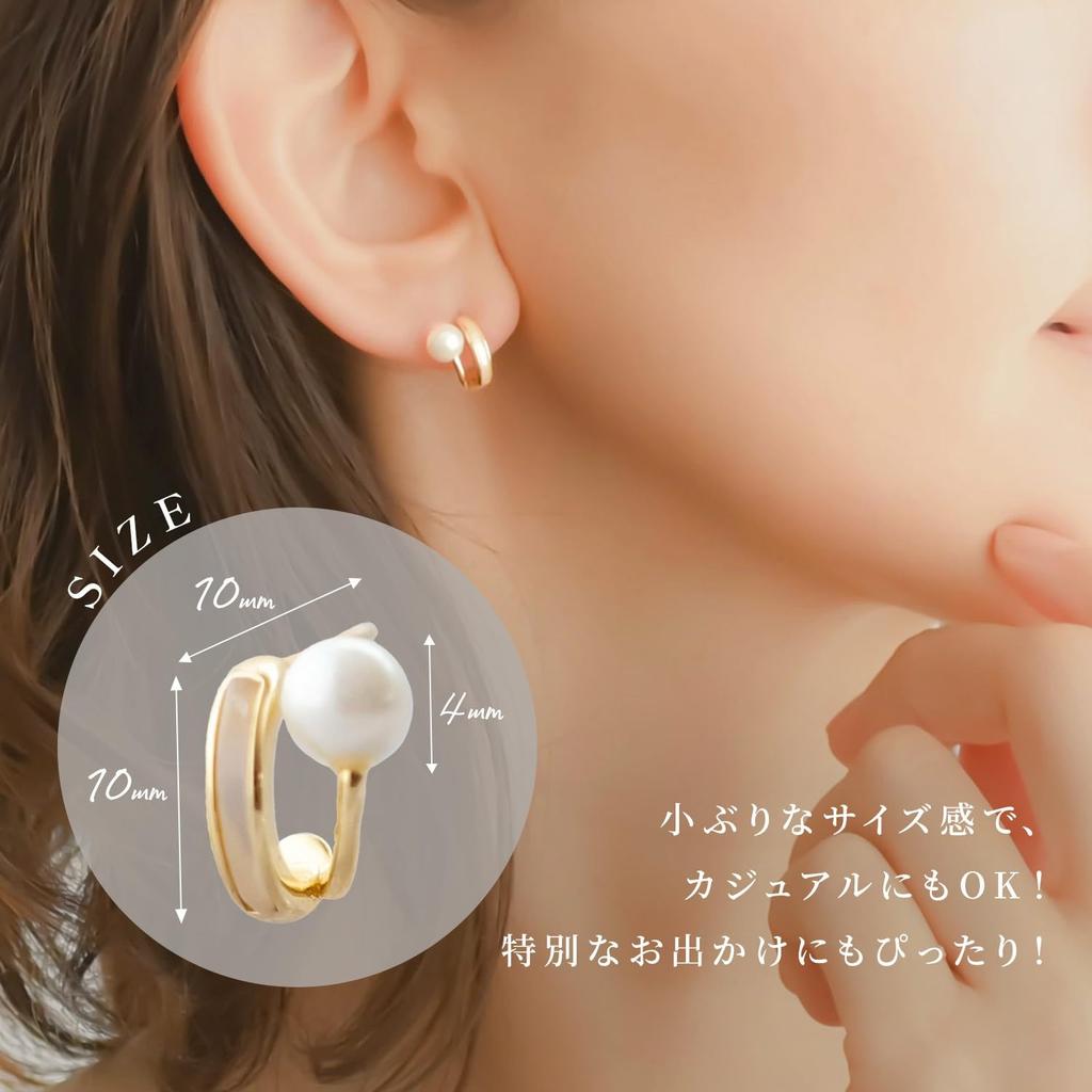 [Bijoux Naot] Boucles d'oreilles créoles nacre x perle de conque [Boîte cadeau incluse] Petite taille Sans nickel Hypoallergénique Plaqué or 18 carats