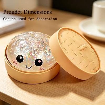 Boules Anti-Stress Dumpling Scintillantes Jouet Fidget Viral Simulation Colorée de Petit Pain Vapeur Jouet de Décompression pour l'Anxiété