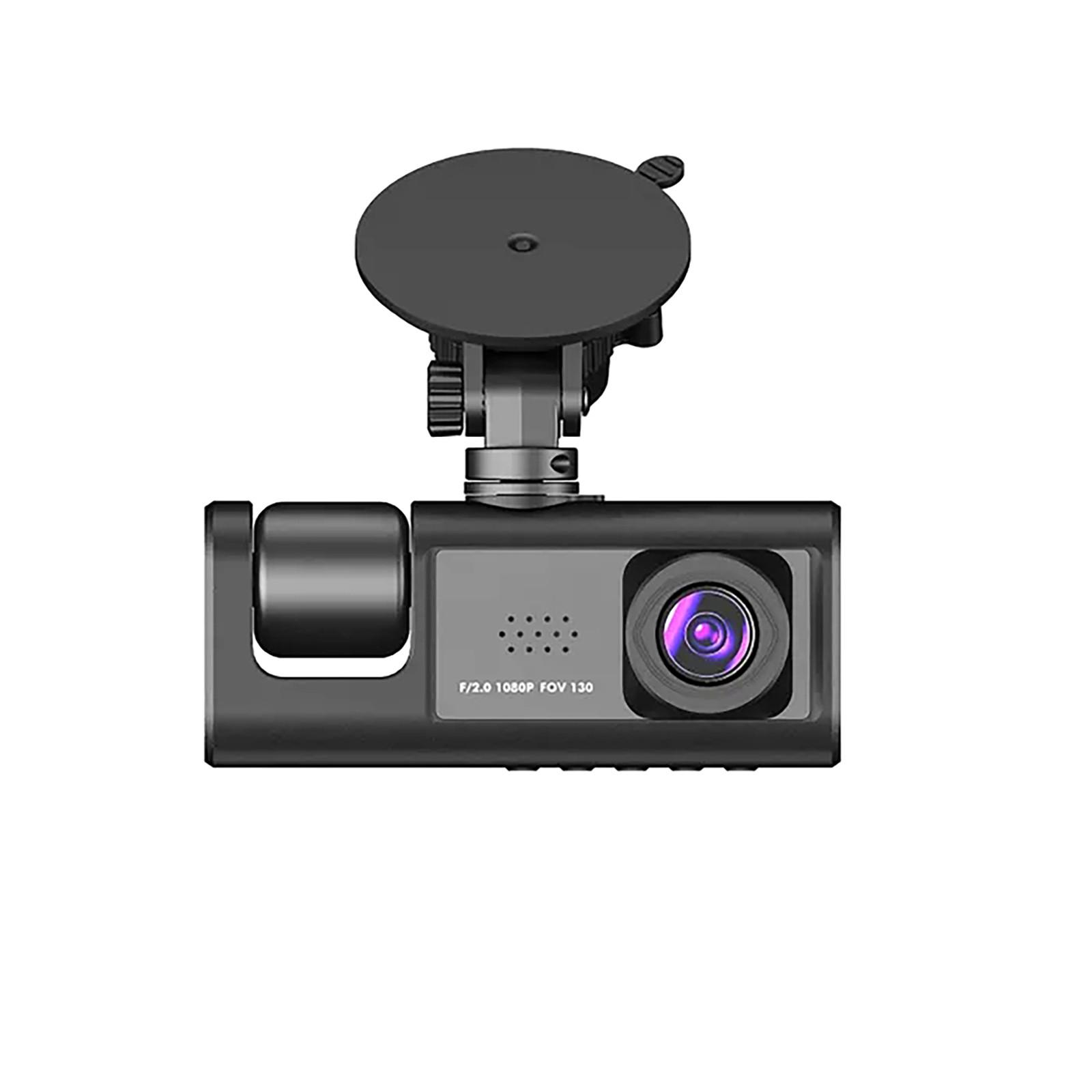 

Видеорегистратор высокой четкости 1080P с тремя записями для вождения, полноэкранный ночной полноэкранный рекордер с обратным изображением высокой четкости One Size чёрный