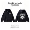 Zip Up Hooded Sweatshirt, Front & Back Printed Long Sleeve Fleece Lined Hoodie for Women Casual Daily Wear