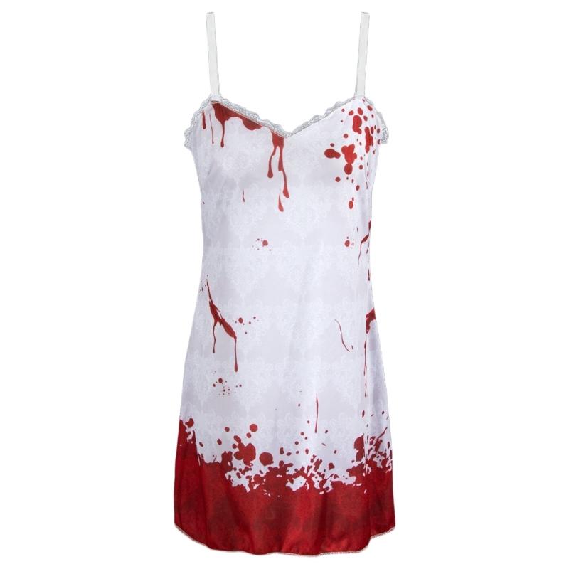 1/3/4Pcs Prom Queen Costume Accessories Bloody Nightgown Dress Prom Queen Sash Crowns Headband for Halloween Cosplay