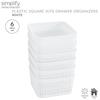 6 Pack Plastic Organizing Storage Basket Set White