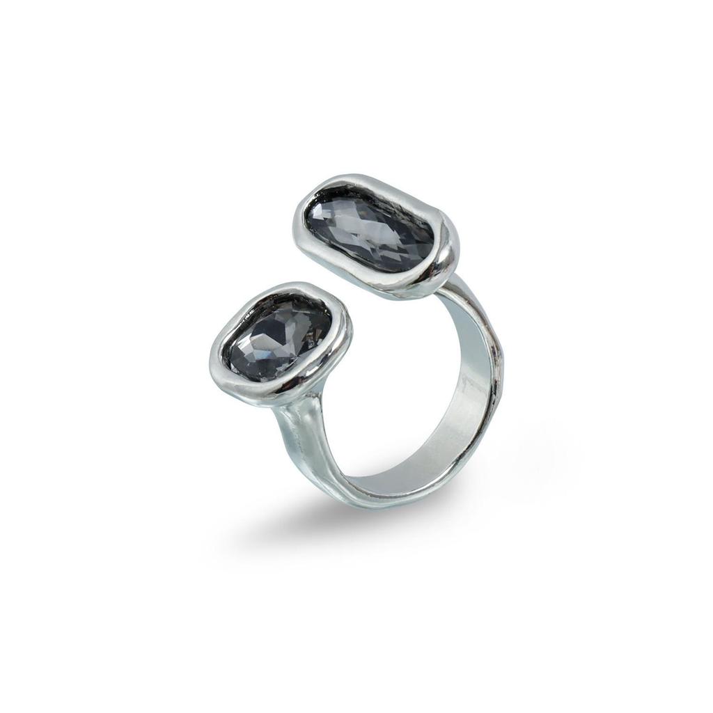 Geometric Black Diamond Adjustable Ring - Sweet & Cool Jewelry for Women