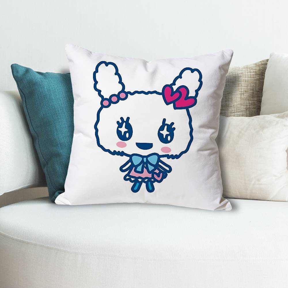 TTamagotchi Cute MMametchi Anime Celebrity Merchandise AllMatch Printed Pillow Case Sofa Car Office Room Decoration Protector