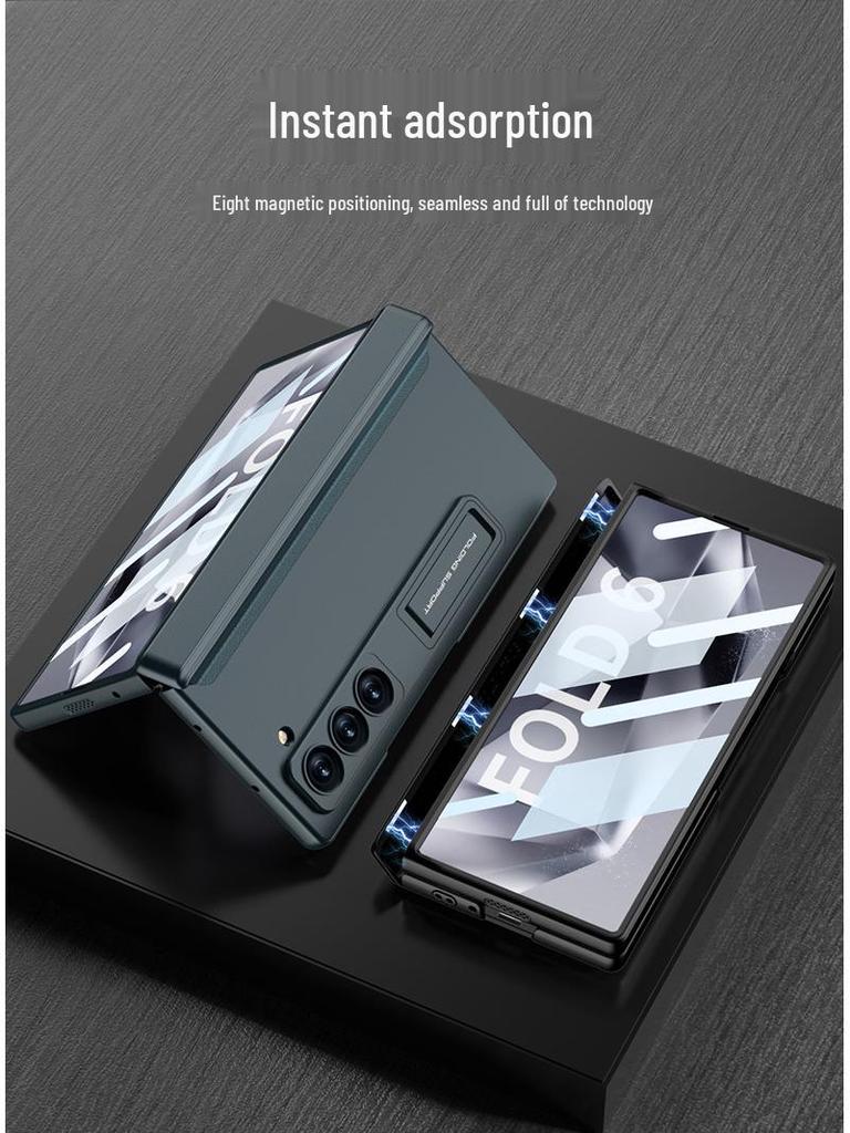 Samsung ZFold6 Magnetisches Scharnier Case: Vollständige Abdeckung, Integrierte Folie & Hartschalen-Halterung