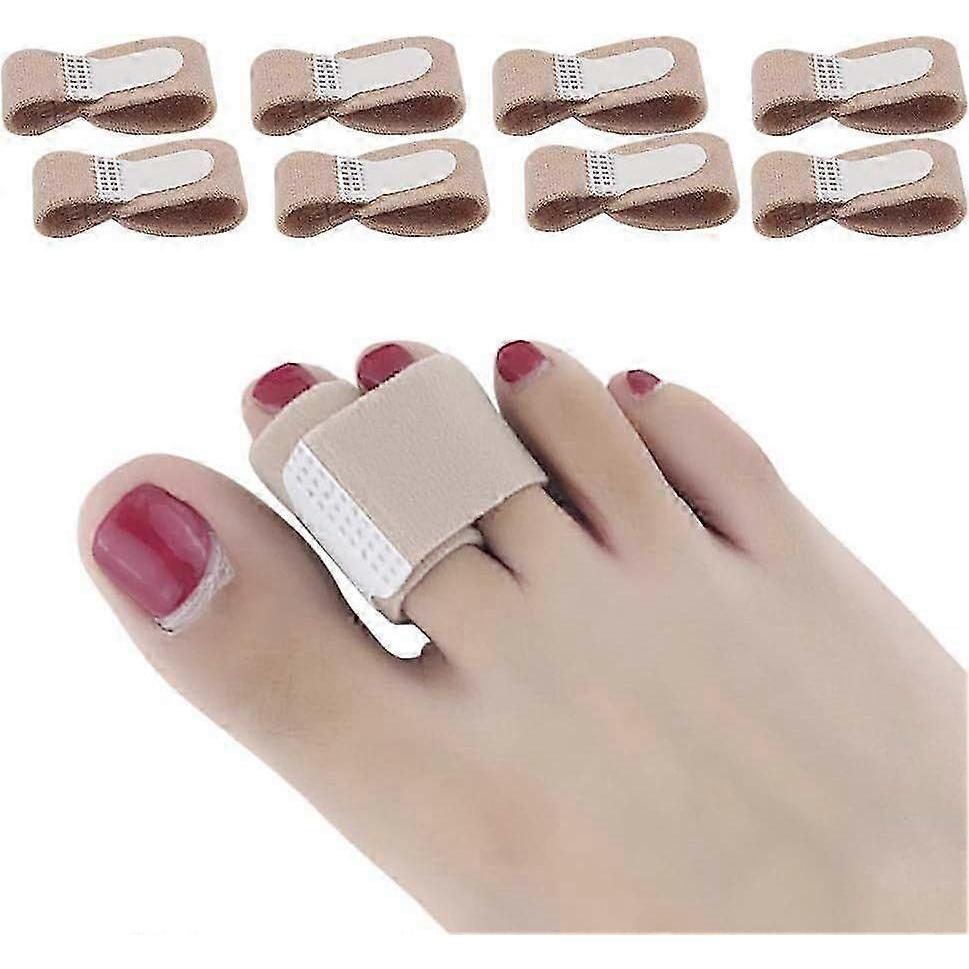 DYKOOK Broken Toe Wraps 8 Pcs/Pack M Size Fabric Toe Splint Toe Cushioned Bandages Finger Protectors Straightener Hammer Toe Separators