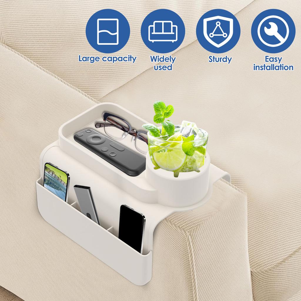 Silicone Sofa Couch Cup Holder Versatile Sturdy Sofa Armrest Tray with Side Pocket Easy to Install Silicone Armchair Cup Holder