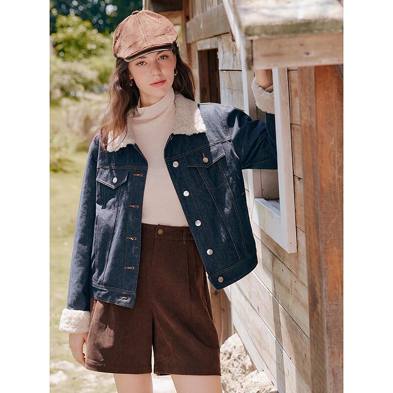 Betu Women's Color-block Faux Denim Padded Jacket 2510T28