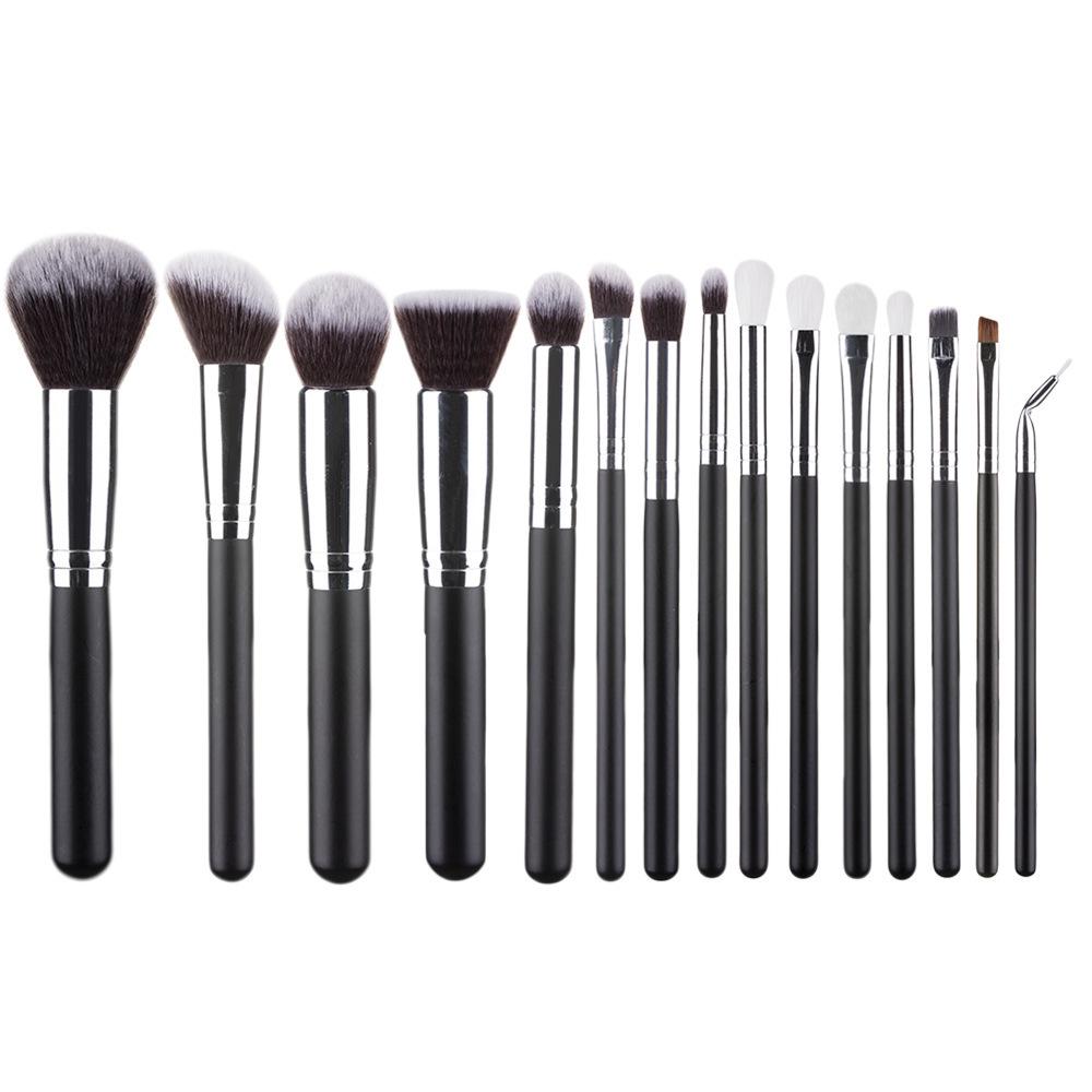 15-Piece Makeup Brush Set with Zipper Bag: Includes Powder, Highlighter, Eyeshadow Brushes, Multi-Functional Beauty Tools, In Stock