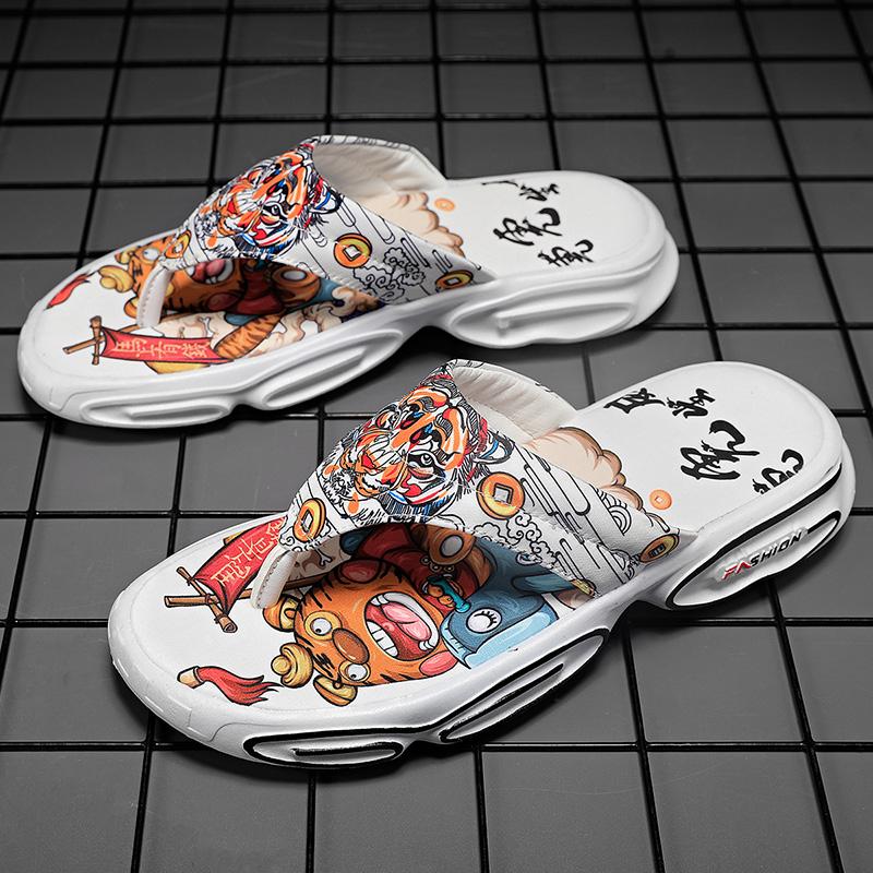 

Мужские шлепанцы, походные сандалии из кожи, летние белые, черные, широкие, синяя, пляжная обувь, большие размеры, открытый носок, большие размеры EU:38 белый