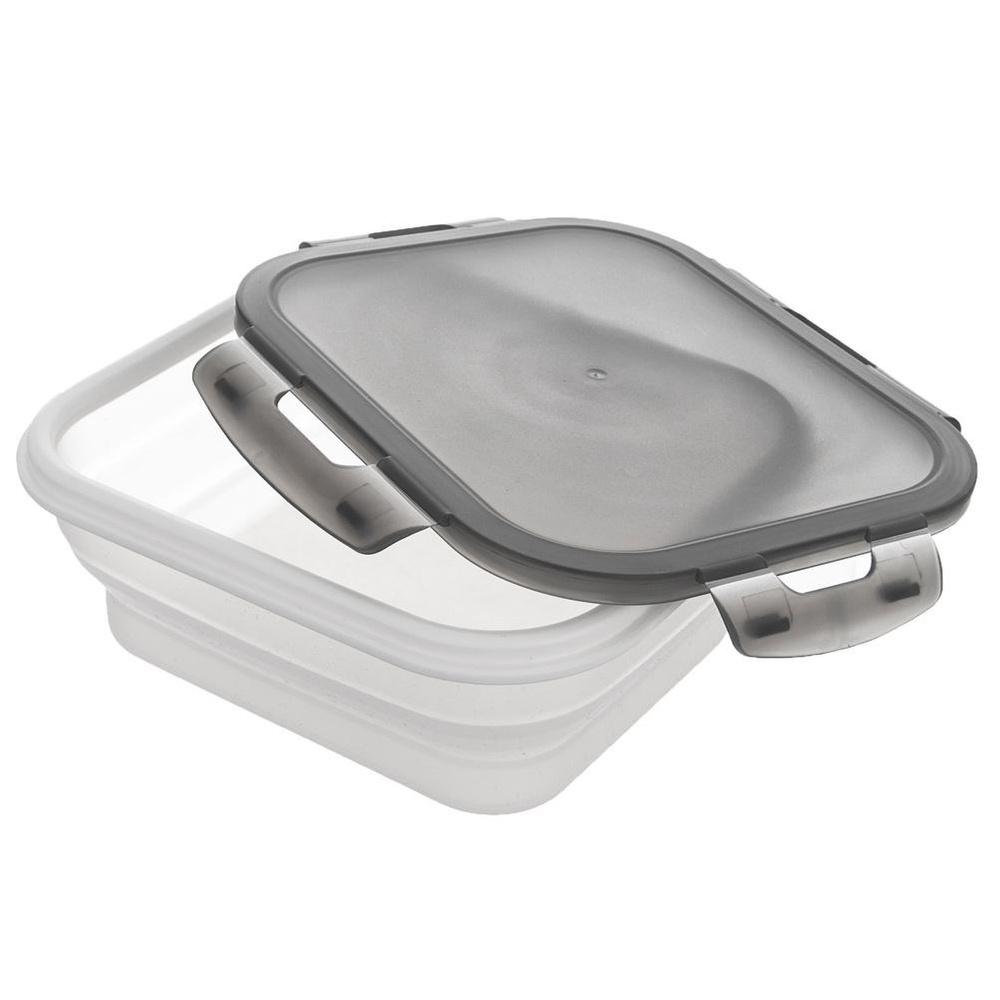 Pojemnik Silikonowy Na Żywność Składany Z Pokrywką I Uszczelką Kamper
