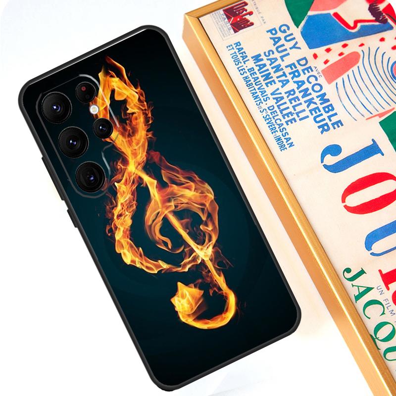 Music Note Musical Treble Clef Case For Samsung Galaxy S24 S23 Ultra S22 Note 20 Note 10 Plus S8 S9 S10 S21 S20 FE Cover