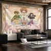Cardcaptor Sakura Wall Tapestry Aesthetic Wall Hanging Printed Fabric Blanket Decorative Tapestries For Bedroom Living Room Home Decor