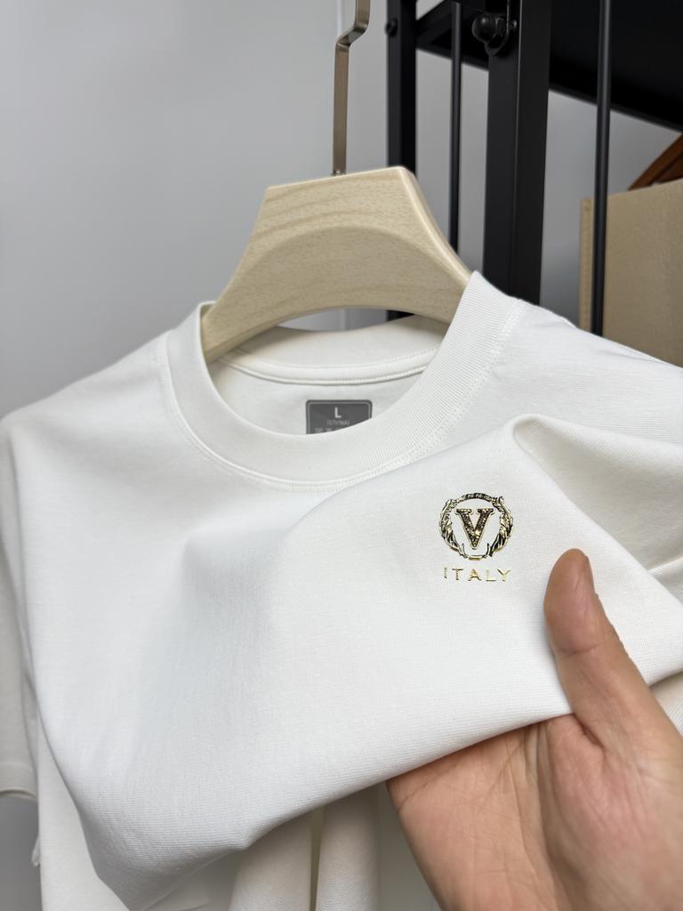 260GSM men's summer T-shirt, Korean fashion, loose short-sleeved basic T-shirt, solid T-shirt, Unisex large-sized T-shirt