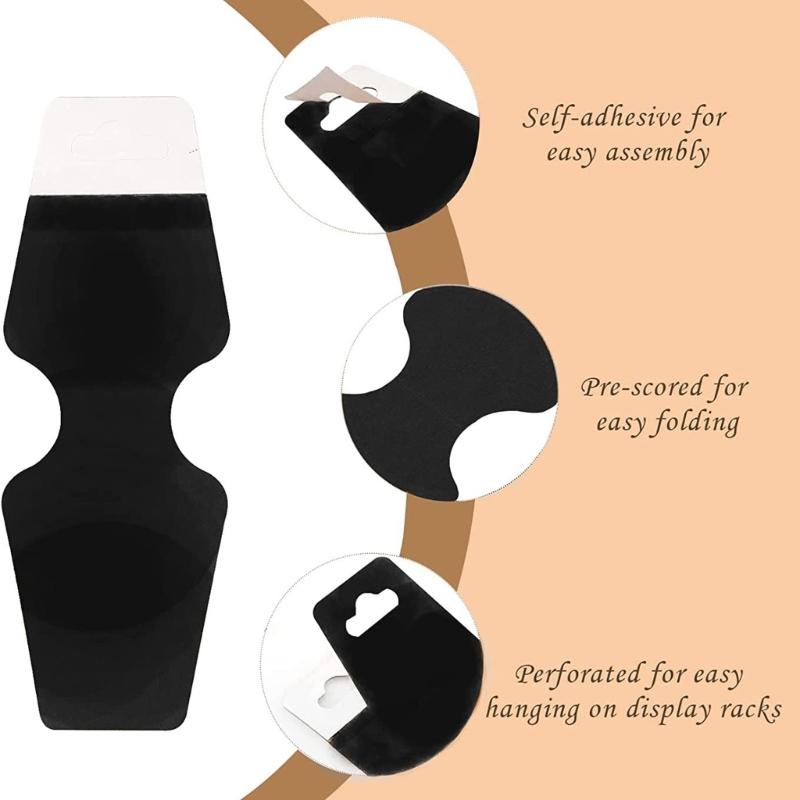 100XAdhesive Card Double-Sided Sticky Card Jewelry-Tag for Selling Packaging Necklaces Bracelet Kraft Paper Display Card