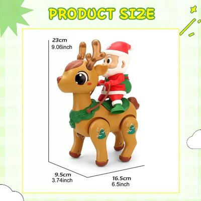 Light Up Baby Toy Fun Electric Santa Claus with Elf for Kids with Music Tummy Time Crawling Toys Christmas Gift for Boys Girls