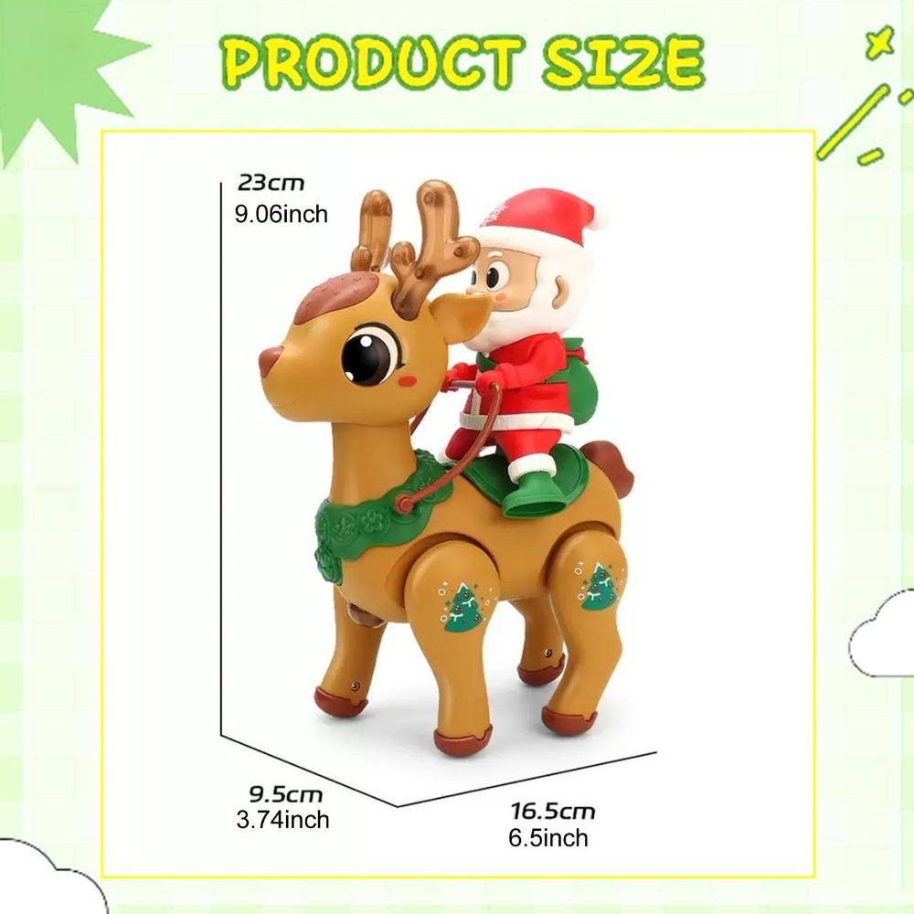 

Светящаяся детская игрушка Веселый электрический Санта-Клаус с эльфом для детей с музыкой Игрушки для ползания и времяпрепровождения на животе Рождественский подарок для мальчиков и девочек